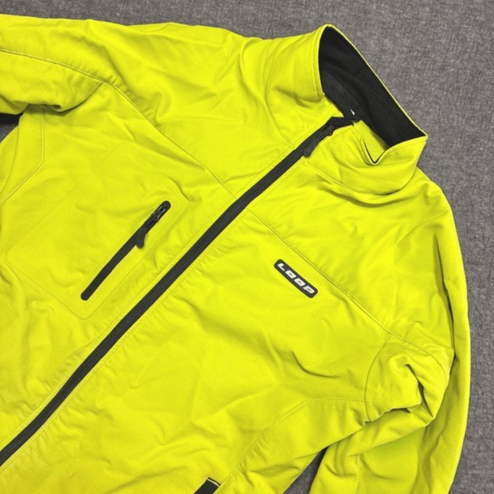 Loop Flyfishing Tackle Jacket Mens‎ Medium Neon Yellow Full Zip Softshell